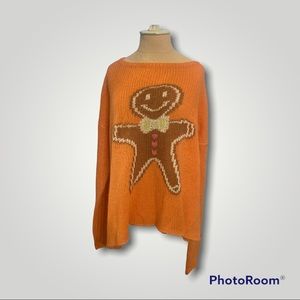 Wildfox white label Ringo  Gingerbread man Christmas sweater